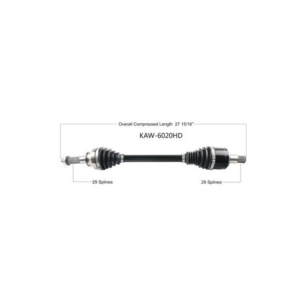 Wide Open Heavy Duty CV Axle for KAW HD REAR L KAF820 MULE 16-20 KAW-6020HD - main